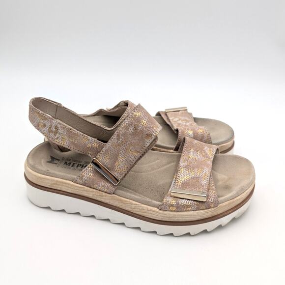 Mephisto Dominica Platform Sandal Women's Light Taupe Boa Size US7.5 EU38 - Picture 4 of 13